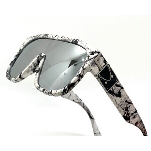 Sunglasses Men's Silver‎ Mirrored Lens Fashion Marble Frame Beach Trendy Style